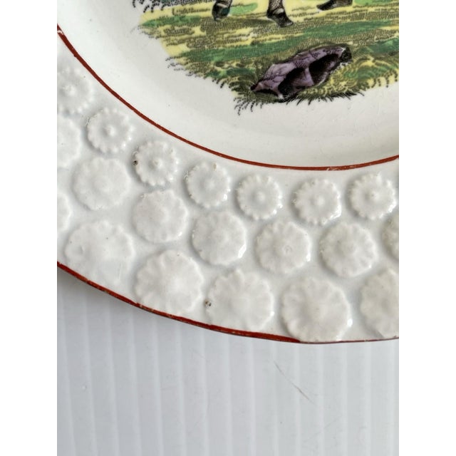 Antique Jb Cappellemans Pearlware Child’s Plate, Children Playing 1847-1870 For Sale - Image 4 of 10