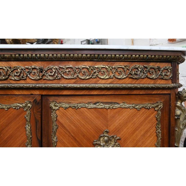 Napoleon III Kingwood Cabinet with Sevres Plaques Chest, 1860 For Sale - Image 4 of 18