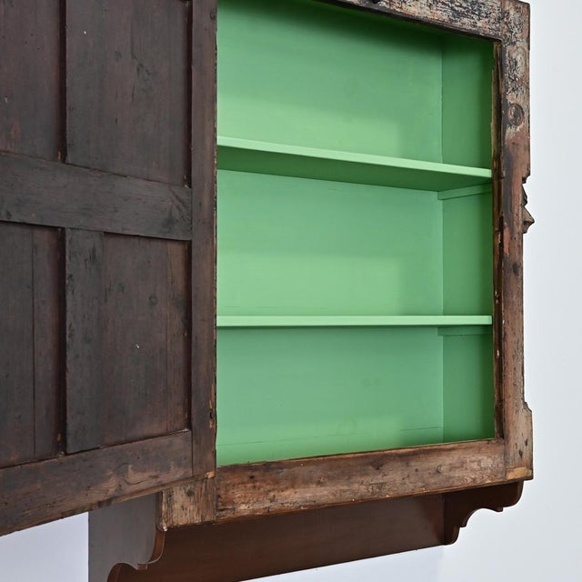 Brown Portuguese Wall Cabinet Made with 19th Century Door For Sale - Image 8 of 13