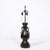 1960s Pair of Mid-Century Iron Dragon Amphora Chinoiserie Table Lamps W/ Ring Details For Sale - Image 5 of 15