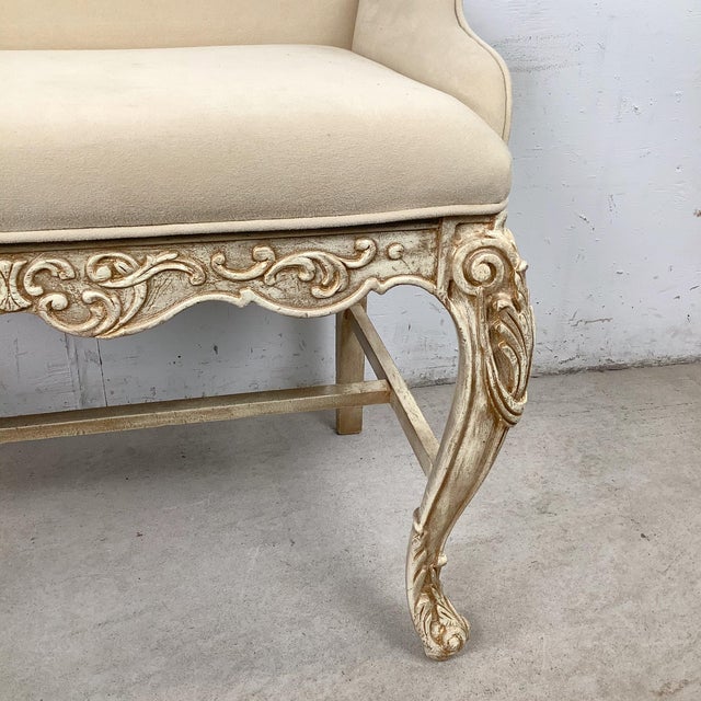 Contemporary Decorator Bench With Louis XV–Inspired Carved Frame For Sale In Philadelphia - Image 6 of 12