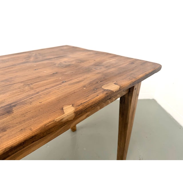 Pine Farmhouse Table with Tapered Legs, 1950s For Sale - Image 13 of 18
