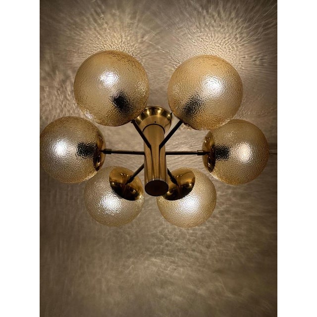 Space Age Golden Sphere Ceiling Lamp, Germany, 1970s For Sale - Image 9 of 13
