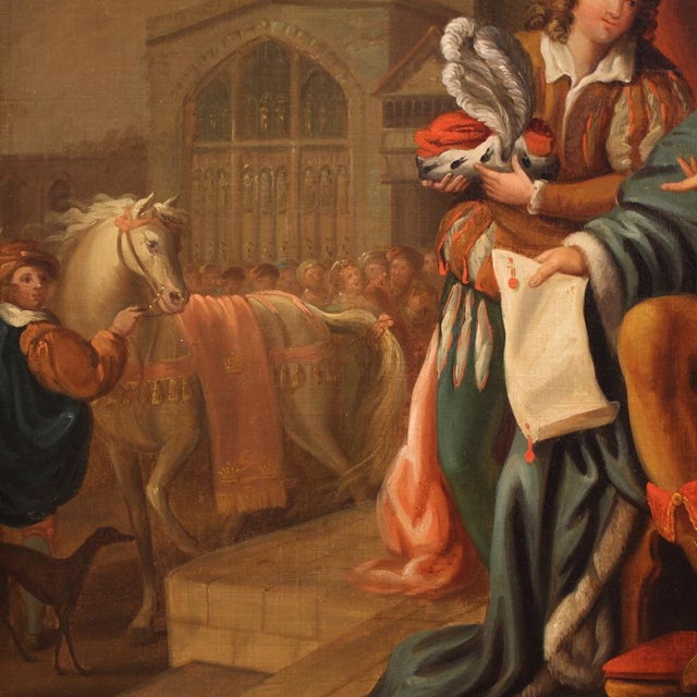 French Artist, Solomon and the Queen of Sheba, 1830, Oil on Canvas, Framed For Sale - Image 13 of 15