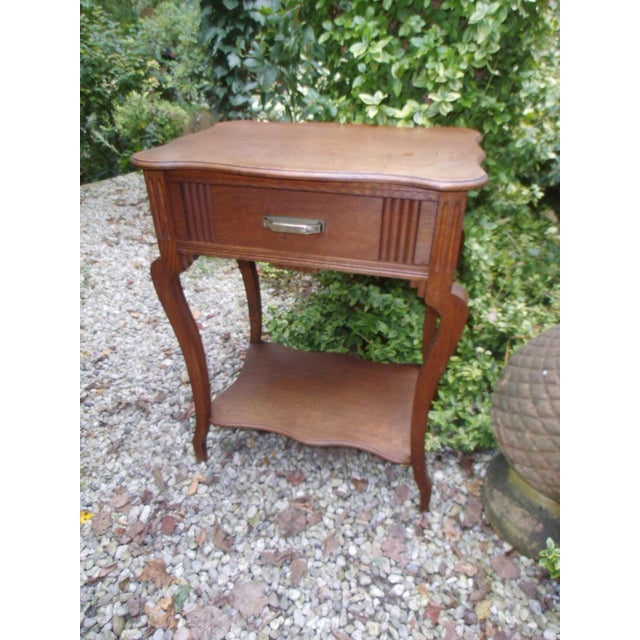 Antique France Art Nouveau Dressing Table in Oak, 1890s For Sale - Image 14 of 15