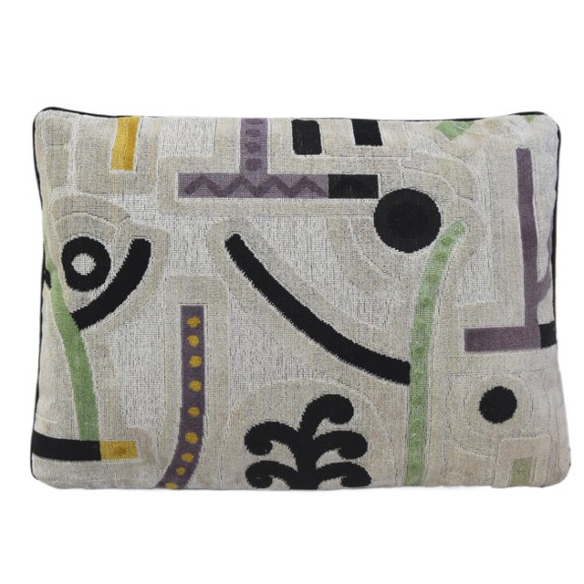 Clarence House Velours Klee Beige Modern Abstract Feather/Down Pillow For Sale In Los Angeles - Image 6 of 6