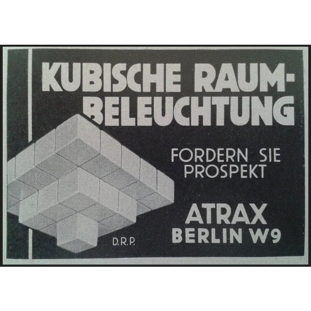 Bauhaus Cubic Ceiling Light by Atrax Berlin or Rubli The Hague, 1930s For Sale - Image 6 of 7