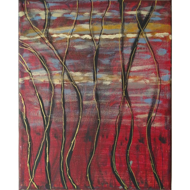 "Summer Lightning” Original Abstract by Pam Roth O’Mara, Framed For Sale
