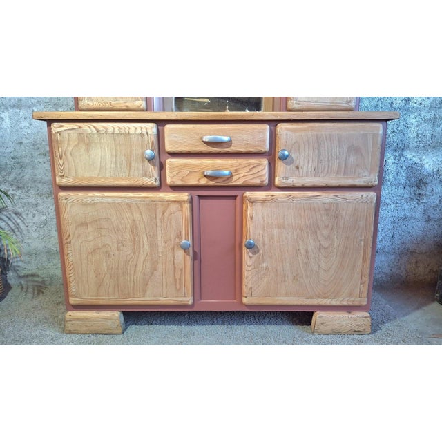 Vintage Mado 2-Body Kitchen Buffet with Cathedral Glass, 1950s For Sale - Image 9 of 11