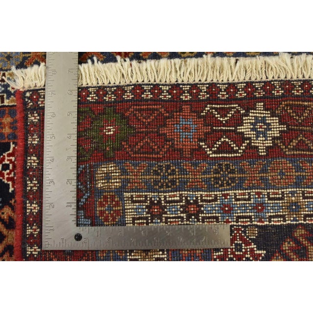 Yalameh Rug 3'4'' X 4'10'' Multicolor Wool Vintage Tribal Hand-Knotted Carpet For Sale - Image 12 of 12