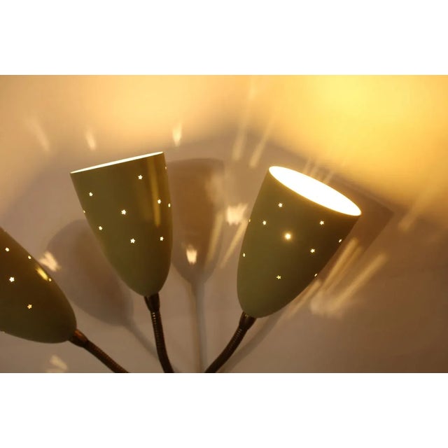 Italian Green Brass Sconce, 1950s For Sale - Image 6 of 11