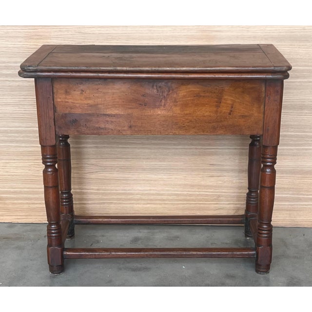 Summer Side Folding Oak Table with Square Top, 1940s For Sale - Image 16 of 18