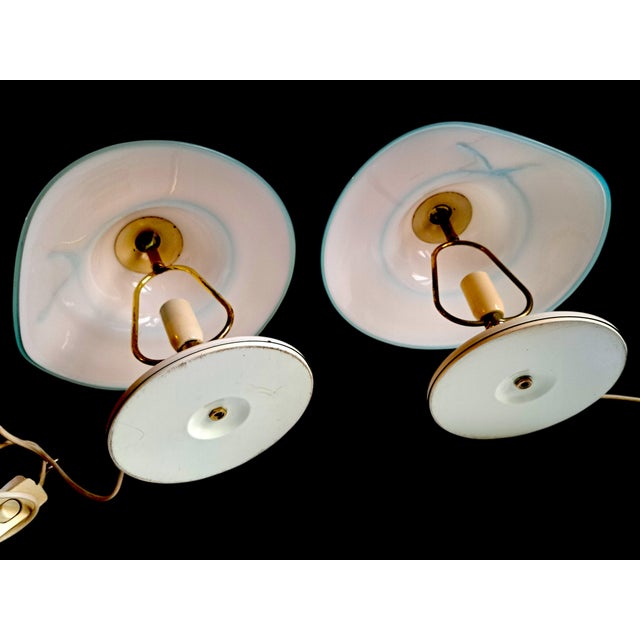 Metal Murano Glass Table Lamps from Manifattura Di Murano, 1970s, Set of 2 For Sale - Image 7 of 10