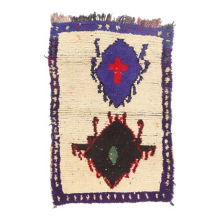 Vintage Azilal Boucherouite Moroccan Rug, 03'11 X 05'09 For Sale