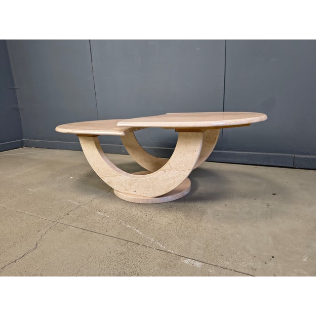 Mid-Century Modern Vintage Two-Tier Travertine Coffee Table, 1970s For Sale - Image 3 of 9