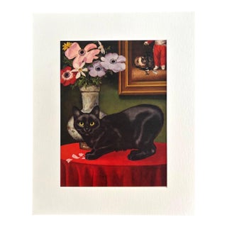 Vintage 1965 Girard Goodenow Cat Print in 16x20 Mat, Ready to Frame: Manx, EUC For Sale