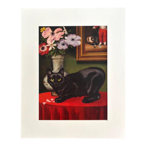 Vintage 1965 Girard Goodenow Cat Print in 16x20 Mat, Ready to Frame: Manx, EUC