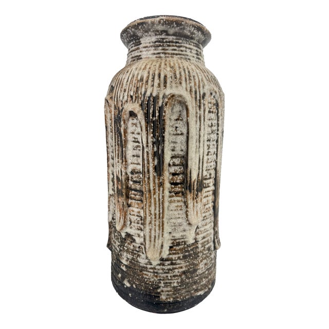 Brutalist Fat Lava Floor Vase by Jünger Keramik, Germany, 1970s For Sale