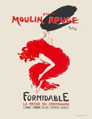 2009 "Formidable" René Gruau Moulin Rouge Lithograph Poster