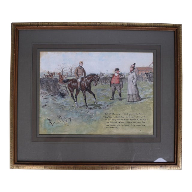 The City and Suburban Handicap at Epsom Downs "Come Along Grey Leg!" 1894 Watercolour by George Finch Mason For Sale
