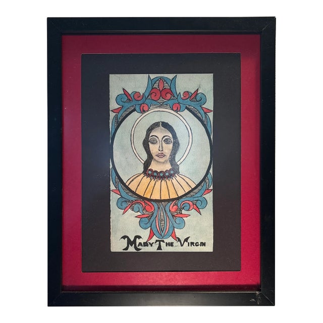Vintage Framed Religious Outsider Art by Stephen J,M Palmer For Sale