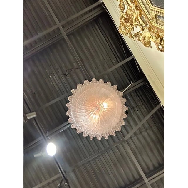 Early 21st Century Pink Murano Glass Flush Mount With "Granola" Glass For Sale - Image 5 of 5