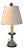 Antique Opalescent Glass and Brass Candle Stick Table Lamp For Sale