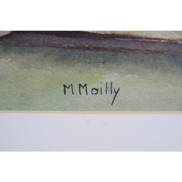 Mid 20th Century Margaret Mailly Lehigh Valley Railroad Dorothy Train Inspection Watercolor Print, Framed For Sale - Image 9 of 12