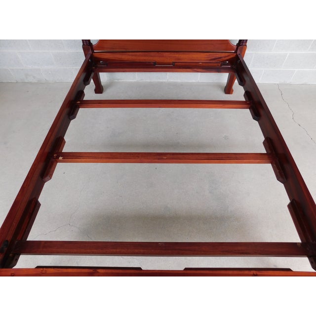 Mahogany Georgian Style Queen Size Draper Carved Tester Poster Bed For Sale - Image 4 of 12