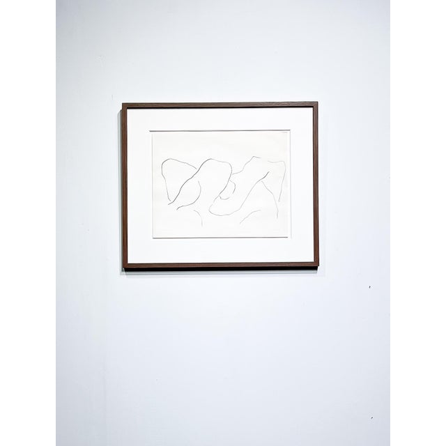 Harry Bertoia Harry Bertoia, Bushes, 1960s, Original Black Ink Drawing, Framed For Sale - Image 4 of 8