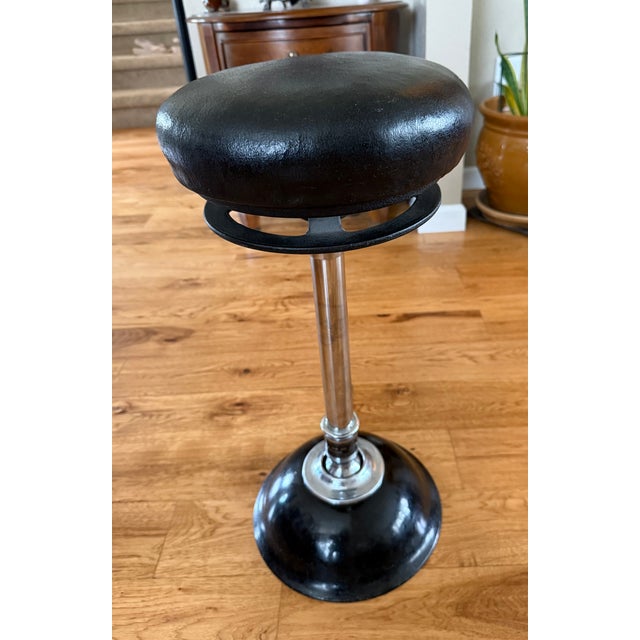 Black Exceptional Condition 1930 Vintage, Art-Deco Dentist Stool by Ritter For Sale - Image 8 of 11
