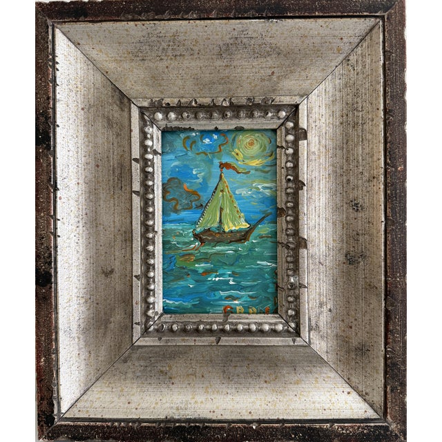 Charming original miniature seascape titled “Clipper ‘F’” by artist Serg Graff, painted in Florida in 2026. The artwork...