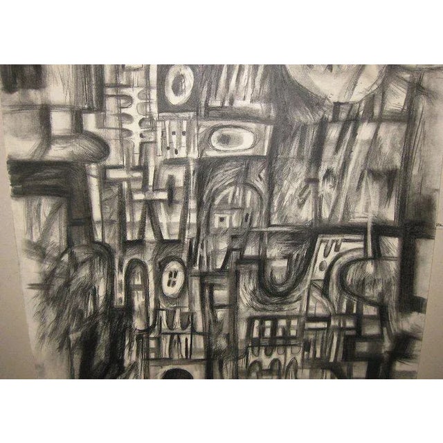 1964 City Architecture Graphite Abstract Expressionist Drawing by John Cipot For Sale - Image 4 of 9