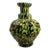 Vinatge Murano Style Hand Blown Yellow Black Spatter Design Art Glass Vase For Sale