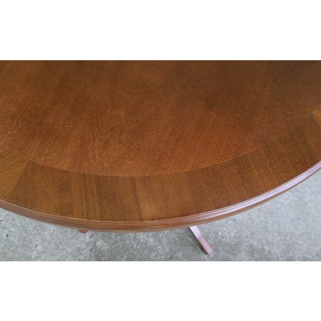 Vintage MCM Bombay Company Round Mahogany Pedestal Accent Table For Sale - Image 4 of 6