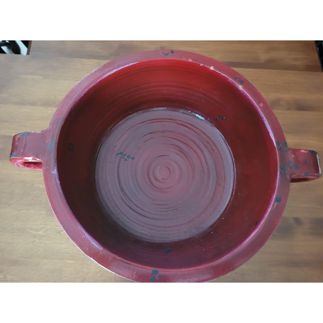 Late 20th Century Red Handlede Clay Pot For Sale - Image 5 of 6