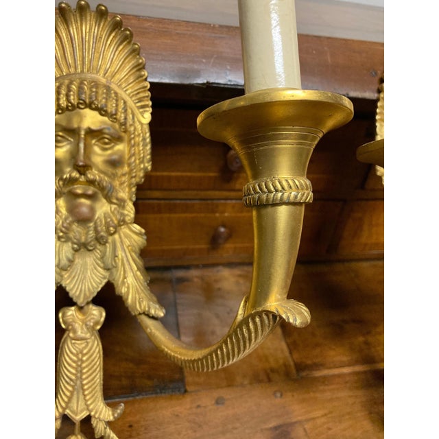 Pair French Neoclassical Gilt Bronze Wall Sconces, 19th Century For Sale - Image 12 of 12