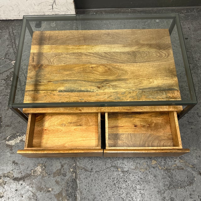 West Elm Box Frame Storage Coffee Table Chairish