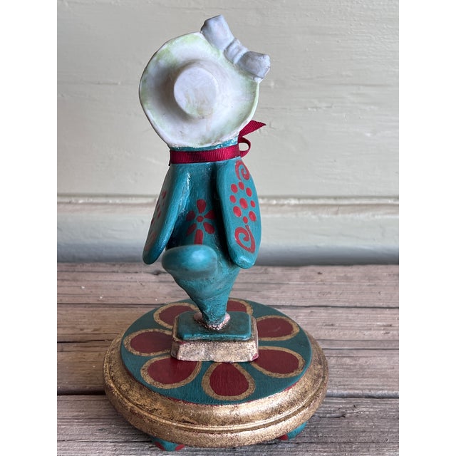 Curiosity Cabinet Victorian Style Lady Siren Bird With Human Face Figurine on the Gilt Stand For Sale - Image 12 of 13