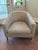 Restoration Hardware Reginald Chair in an Italian Gray Weave and Chrome Base For Sale - Image 11 of 11