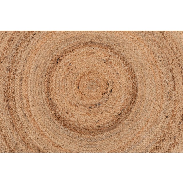 Boho Chic Grey Round Jute Scallop Rug - 8' X 8' For Sale - Image 3 of 9