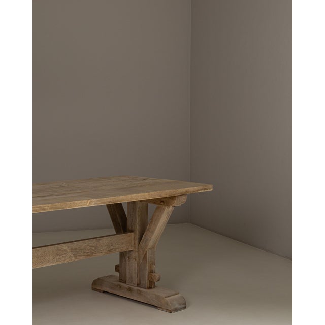 1970s French Oak Trestle Dining Table For Sale - Image 18 of 18