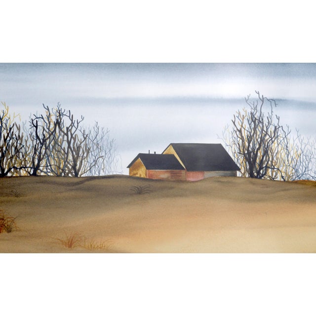 1990s Dessie Wilcox "Sandy Hook Farmhouse" Watercolor Landscape 1994 For Sale - Image 5 of 6