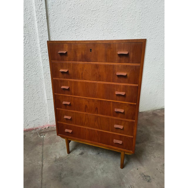 Brown Vintage Danish Chest of Drawers, 1970 For Sale - Image 8 of 11