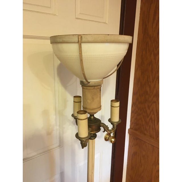 Vintage 1930s Rembrandt R9735 Brass Torchiere Candelabras Floor Lamp