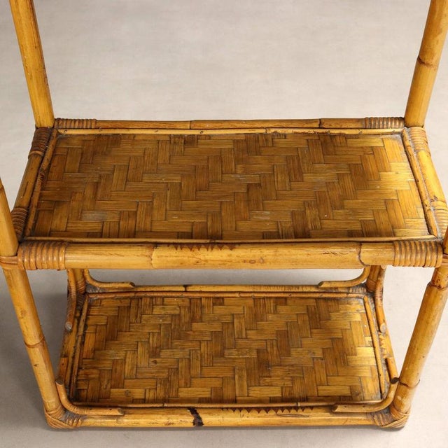 Wood Small Bamboo Bookcase, 1980s For Sale - Image 7 of 10