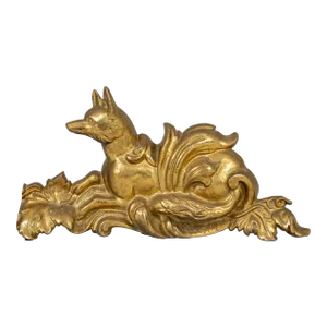 Antique Late 19th Century Gilded Cast Iron Fox Doorstop