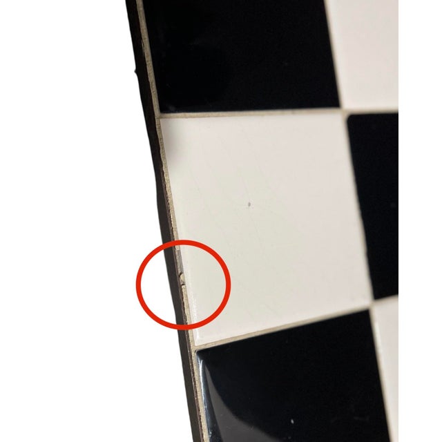 1960s Mid-Century Modern Black and White Mosaic Tile Side Table For Sale In Los Angeles - Image 6 of 8
