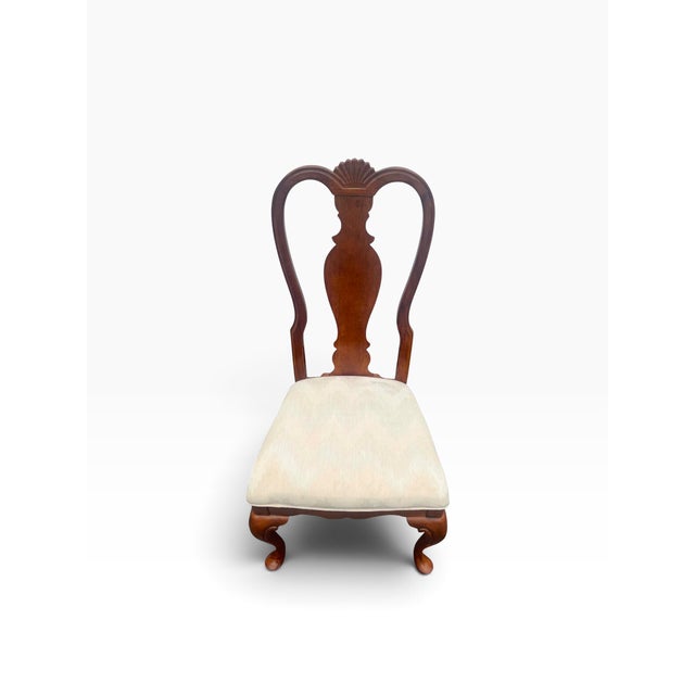 Late 20th Century Attributed Ethan Allen Queen Anne Cherry Dining Chairs – Pair For Sale - Image 9 of 9