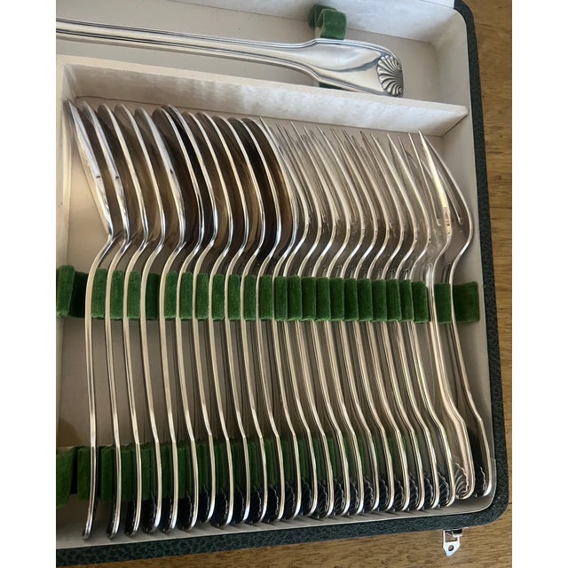 Frionnet Francois Mid Century Shell Pattern Silverware- Set of 37 For Sale - Image 12 of 18